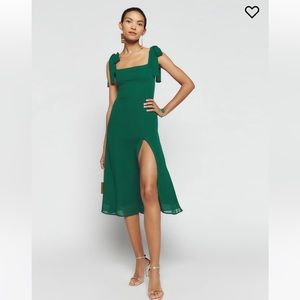 Reformation Twilight Dress in Emerald